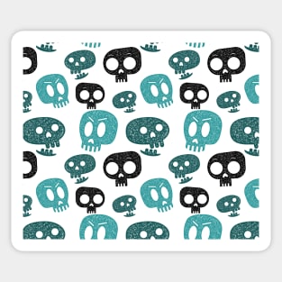 Cute skulls - Teal Sticker